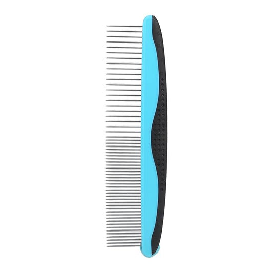 Pet Grooming Dematting Comb with Stainless Steel Teeth Detangling Tool for Knots, Loose Fur Non Slip Handle Comb for Cats Dogs Ideal for Long and Short Hair Pets