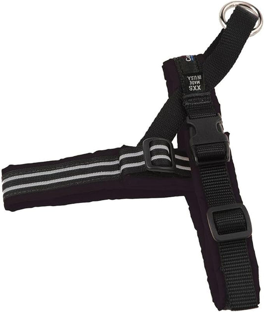 ComfortFlex Sport Harness - American Made No Pull XSmall Dog Harness - Padded, Reflective No Rub Harness for Walking & Running - XSmall, Raven Black