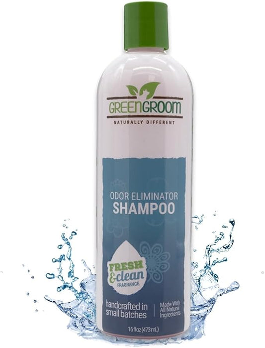 Green Groom Odor Eliminator Dog Shampoo, 16 oz - Crafted with Odortrol, All Natural Ingredients, Antioxidant Rich, Eliminates Smelly Pet Odors, Powerful Deodorizing Formula, Professional Grade