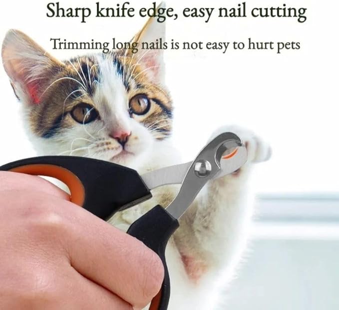 Dog Nail Trimmers and Cat Nail Clipper Set - Professional Dog Nail Clippers for Small Breeds, Heavy Duty Pet Trimmers, Safe Cat Claw Clippers, Ideal for Cats, Dogs, Puppies, Rabbits,(Black/Blue)