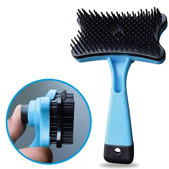 Self-Cleaning Retractable Grooming Brush for Small Dogs and Cats - 4.75" Size
