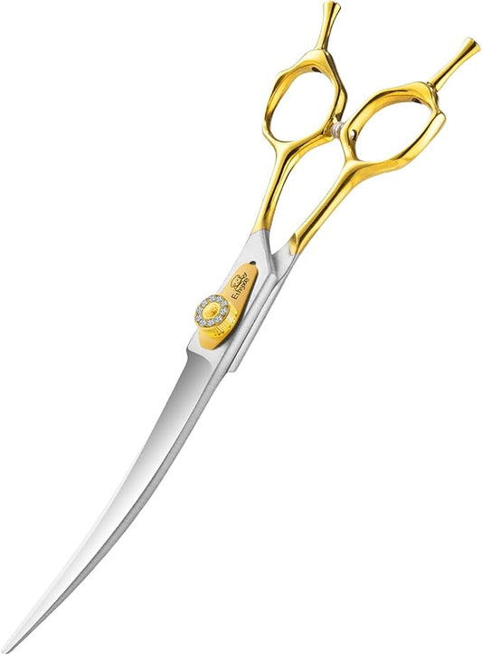 7 Inch Curved Grooming Scissors for Dogs and Pets, Professional Up-curved Scissor, Premium Steel Scissors for Dog Grooming, Ideal for Dogs, Cats, and Other Pets