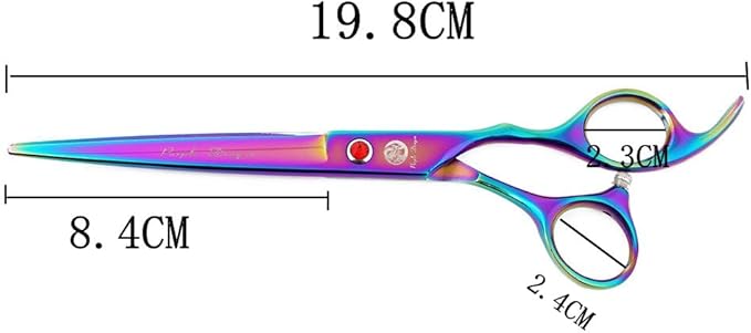 Purple Dragon 7.0 inch Rhinestone Decoration 3PCS Pet Grooming Scissors Dog Hair Cutting & Thinning Shears Set