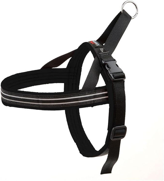 ComfortFlex Sport Harness - American Made No Pull Dog Harness Medium Sized Dog - Lightweight, Padded, Reflective No Rub Harness for Walking, Running and Control - Medium, Raven Black