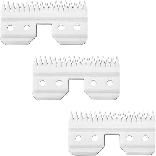 Docal Pet Dog Grooming Clipper Replacement Blades, Fast Feed Clipper Ceramic Blade,Compatible with A5 Trimmer Series, for Andis 18 Teeth, for Wahl KM2 KM5 KM10,Made of Ceramic Blade 3PCS