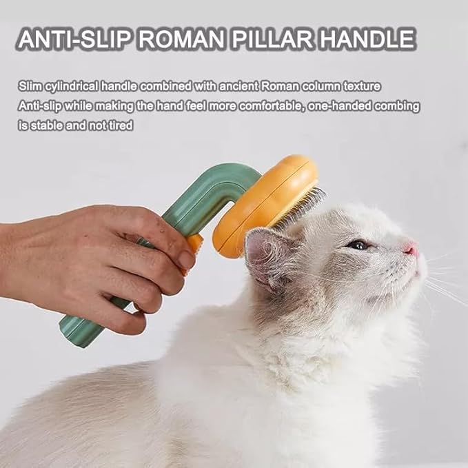 Premium Pet Comb Brush - Pet Brush for Bathing, Puppy grooming comb Brush with High-Density Teeth, Effective Pet Bath Brush for Cats and Dogs Long and Short Hair (Green)