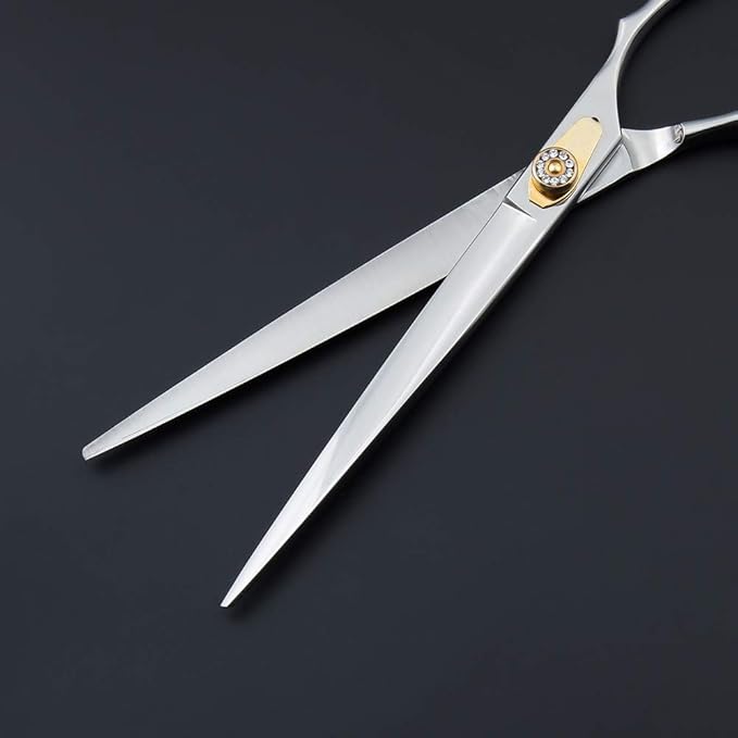 Professional Razor Edge Series - 8.0" Japan 440C Silver Personality Design Pet Grooming Cutting Scissors - Dog Big Chunker Shears