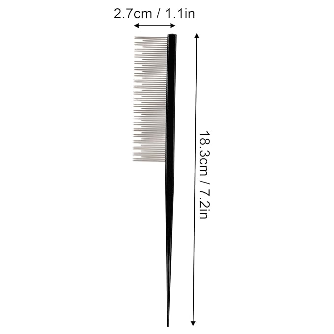 Round tooth metal dog comb is used for pet hair comb of dogs and cats to remove hair knots and entanglement. Professional pet hair comb styling comb(black)