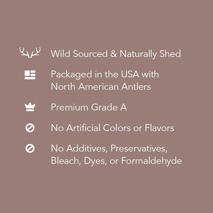 Amazon Brand - Wag Dog Elk Antler Chew, Naturally Shed, Whole, Large 8-9.5 inches (Best for Dogs 30-45 lbs), 3.60 Ounce (Pack of 4)