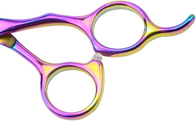 LILYS PET 5.0" Right-Handed Round-Tip Pet Grooming Scissors, Stainless Steel Small Ball Tip for Nose, Ear, Face, Paw Hair for Dogs and Cats