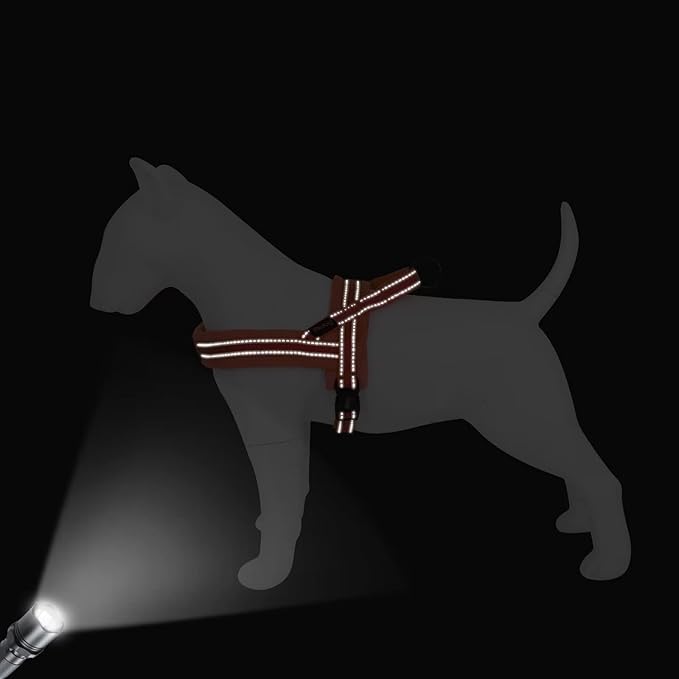 Didog Soft Flannel Padded Dog Vest Harness,Escape Proof/Quick Fit Reflective Dog Strap Harness, Easy for Training Walking(L:Chest 26-31", Orange)