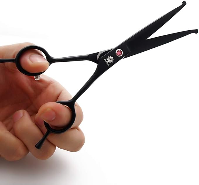 Dream Reach 7.0 Inches Professional Pet Cat Dog Grooming Shears Scissors, Straight, Curved, Thinning/Blending/Chunking Scissors Kit (Upwrap Cutting)