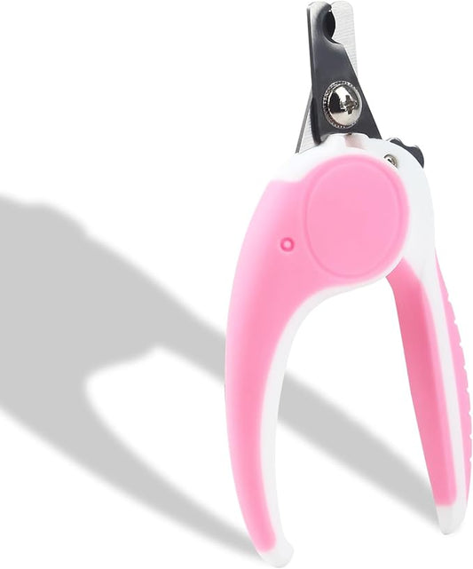 Pet Nail Clippers, Dog Nail Trimmers with Safety Guard to Avoid Excessive Cutting Nails, Dog Grooming Clippers has a Variety of Colors Suitable for Dogs, Cats and Other Pets（Pink）