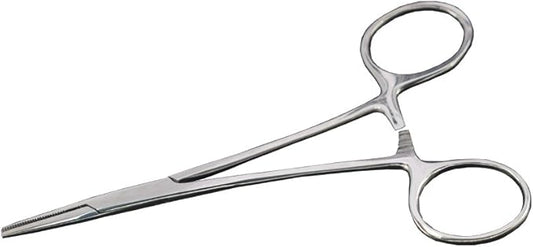 Professional Stainless Steel Pets Dogs Cats Hemostat Forceps Scissors Ear Hair Clamp Pulling Shears Plier Pet Dog Trimmer Accessories Straight Silver