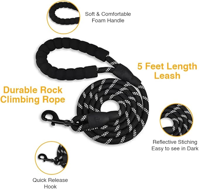 Dog Harness and Leash Duo, No Pull Vest Harness with 5 Ft Leash, Soft padded Vest, No-Choke Oxford Pet Harness, Easy Control Handle and Adjustable Pet Harness (Blue, Medium)