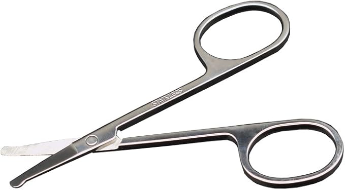 3.5-Inch Stainless Steel Dog Pet Round-Tip Grooming Scissors for Nose, Ear, Face, Paw Hair