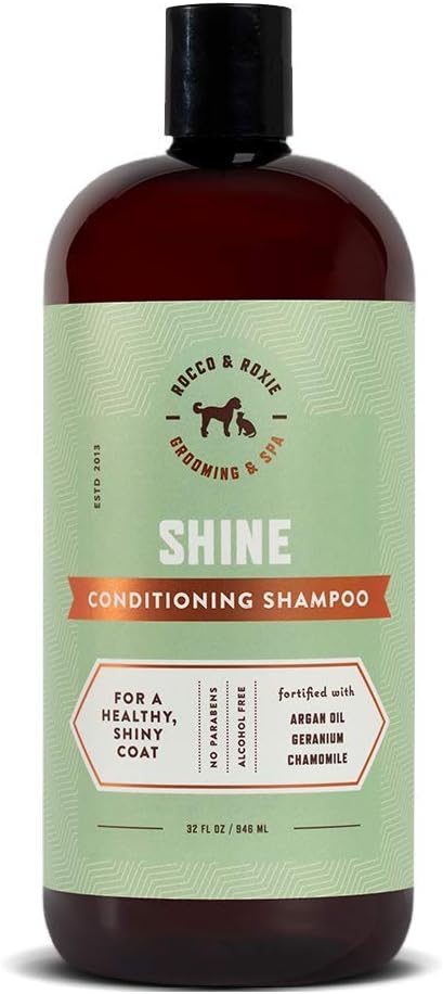 Rocco & Roxie Supply Co. Dog Shampoo and Conditioner - Soothe Oatmeal Shampoo for Itch Relief, Calm Hypoallergenic Shampoo for Sensitive Skin, and Shine Argan Oil Pet Wash - Puppy Bathing Supplies