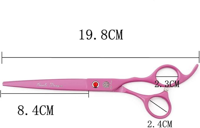 Purple Dragon 7.0 inch Pink 3PCS Pet Grooming Scissors Cat Dog Hair Cutting & Thinning Shears Set for Women Female Pet Groomer