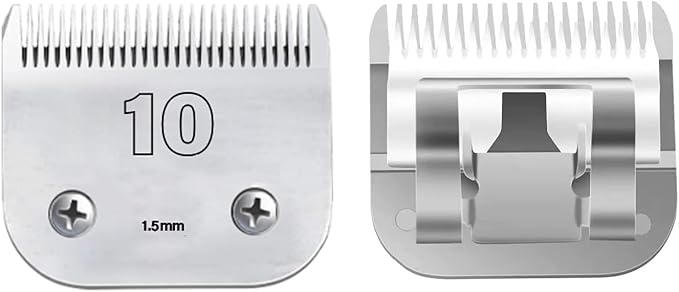 Clipper Blade Dog Grooming Compatible with Andis Clippers Carbon Infused Steel Detachable Ceramic Sharp Edge Also Compatible with Wahl/Oster Dog Clippers (2Pack #10:(1/16")(1.5mm))