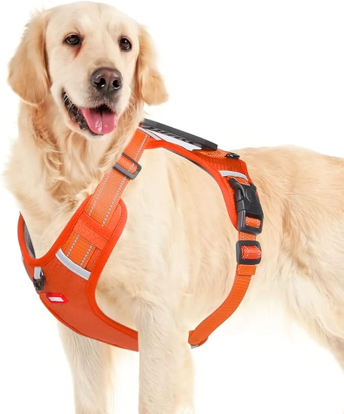 No Pull Dog Harness Reflective No Choke Pet Padded Vest Harness for Small Medium Large Dogs,Breathable Heavy Duty Dog Walking Harness with Easy Control Handle for Outdoor Training Running