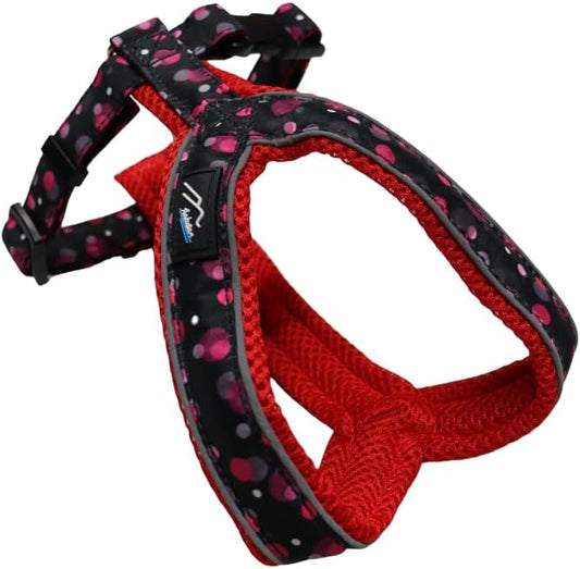 [白山:Hakusan] Y Type Mech Dog Harness Dot Made by Japanese,Comfortable, Light, Easy Put on-Off, 25- Small & Medium God, Red