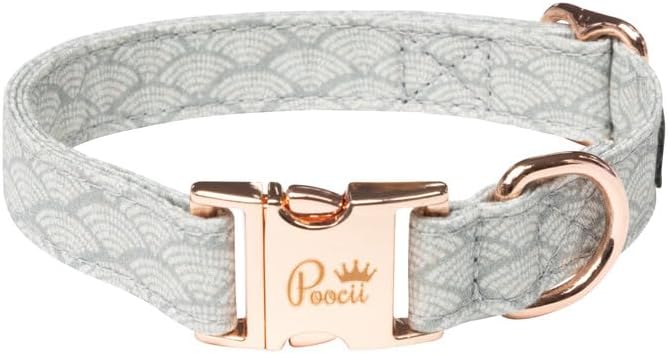 Durable Cotton Blend Dog Collar, Cute & Stylish, Adjustable with Metal Locking Clasp, Made in USA (Serene Teal, X-Small)