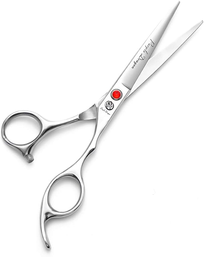 Purple Dragon 4“/5"/5.5"/6"/6.5"/7"/7.5"/8"/9"/10" Sharp Edge Salon Hair Cutting Shears - Pet/Dog Grooming Scissors with Bag - Perfect for Barber or Pet Groomer