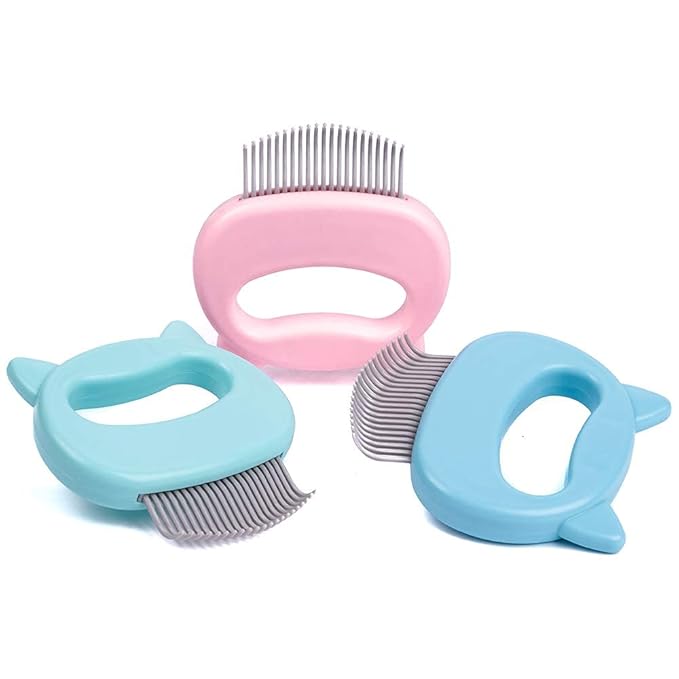2 Pcs Cat Combs, Soft Fine Teeth Cat Hair Comb Pet Massage Comb, Short Long Hair Removal Massage Cat Shell Comb, Dog Cat Deshedding Brush Grooming Comb for Shedding Matted Fur, Knots & Tangles (green)