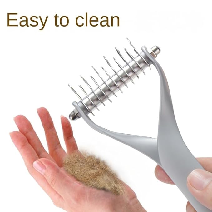 Pet comb Unknot Unknot comb Y-shape floating-off dog rake comb Zinc alloy dog comb hair removal dog comb (Big, Black)