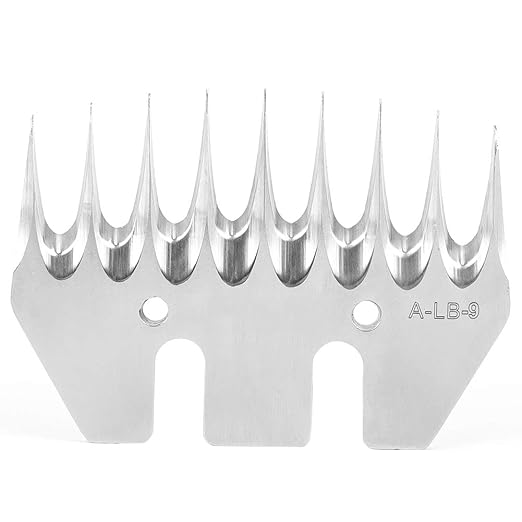 Sheep Shears Replacement Blades, Professional Stainless Steel Sheep Clippers Clipper Blades for Grooming Goats, Lambs, Llamas, Alpacas (9 Teeth Straight Blade (+ oscillating Blade))