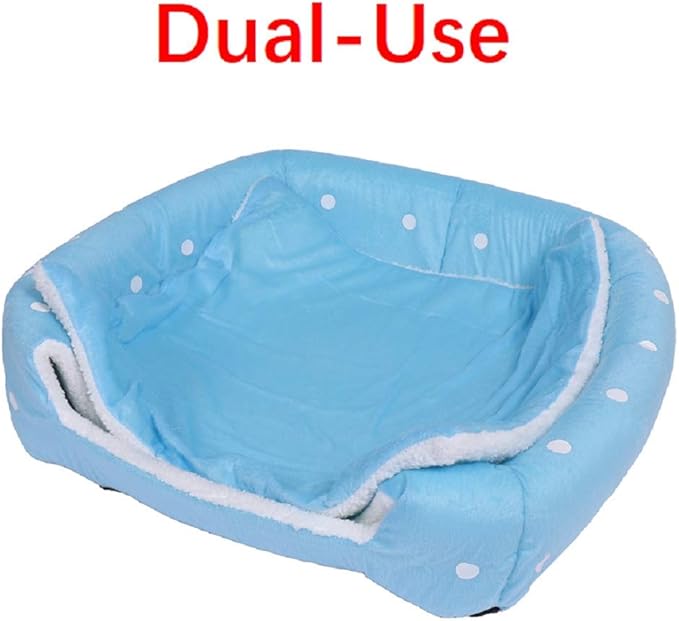 Spring Fever Hamster Guinea Pig Rabbit Dog Cat Chinchilla Hedgehog Bird Small Animal Pet Bed House Hideout Cage Accessorie A Blue S (12.2 * 12.2 inch)