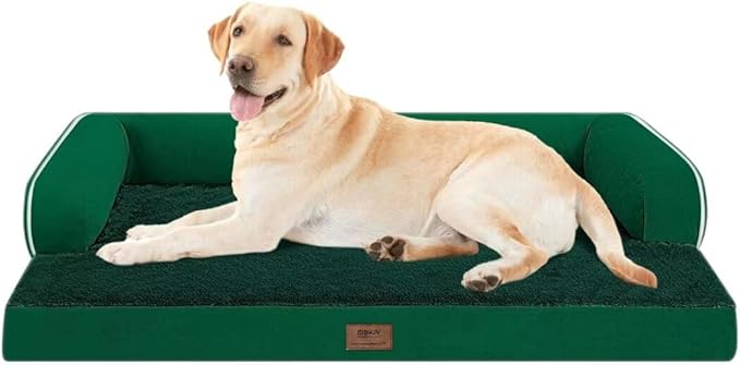 Large Dog Bed Orthopedic Washable: Beds Bolster - XL XLarge Big Dogs - Memory Foam - Ultra-Soft XXL Dog Crate Bed - Waterproof with Removable Cover - Emerald Dog Bed