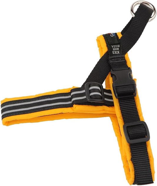 ComfortFlex Sport Harness - American Made No Pull XSmall Dog Harness - Lightweight, Padded, Reflective No Rub Harness for Walking, Running and Control - XSmall, Saffron Yellow