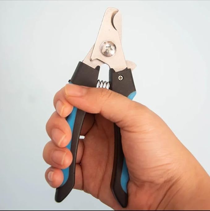 Dog Nail Trimmers and Cat Nail Clipper Set - Professional Dog Nail Clippers for Small Breeds, Heavy Duty Pet Trimmers, Safe Cat Claw Clippers, Ideal for Cats, Dogs, Puppies, (Black/Light Blue)