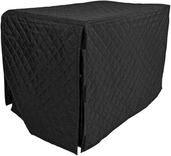 4Knines Dog Crate Cover, Water Resistant Pet Kennel Protector, Quilted (Black, 48)