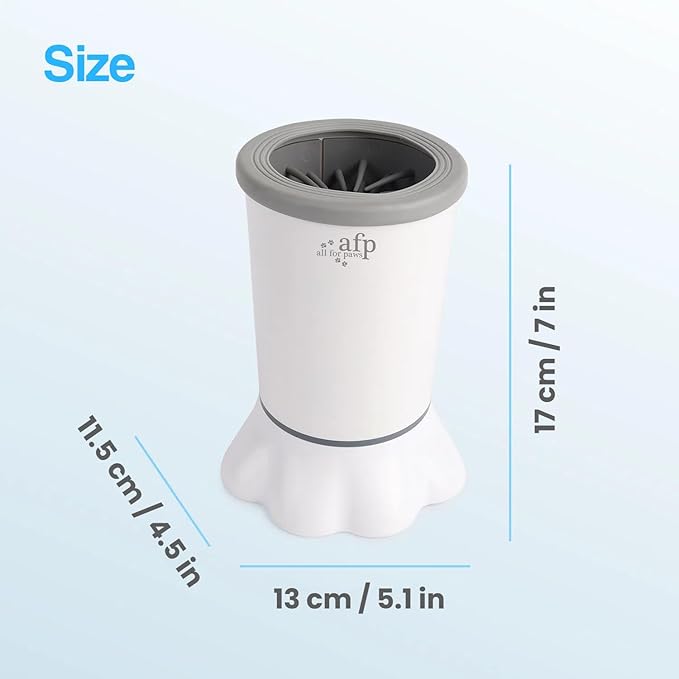 ALL FOR PAWS Automatic Dog Paw Cleaner, Dog Foot Washer Electric Paw Washer for Dogs Portable Paw Cleaner Cup, Mud Paw Clean Station, Silicone Brush Soft for Paws, Two Speed, Suction Cup Bottom