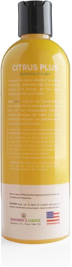 Bark2Basics Citrus Plus Dog Shampoo 16 oz - d-Limonene, Natural, Cuts Through Dirt and Grease, Professional Grade, Compliments Flea and Tick Regimen
