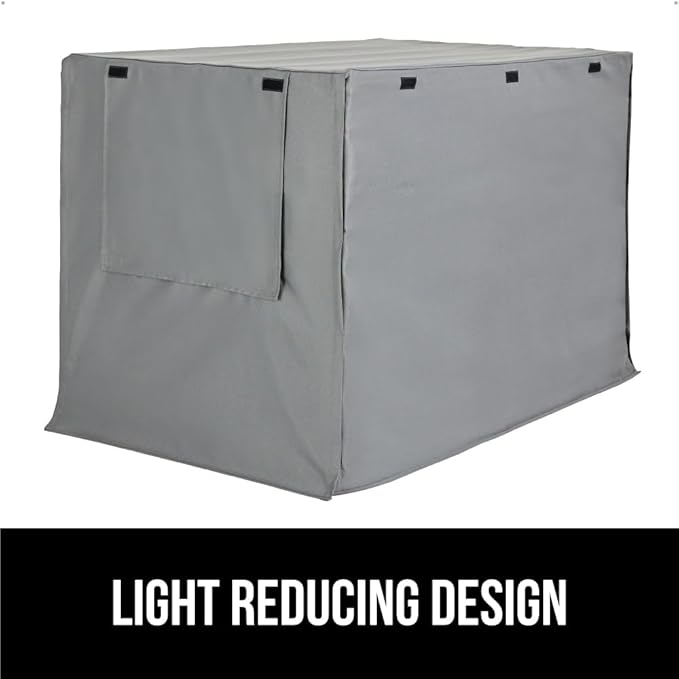 GORILLA GRIP Dog Crate Covers Compatible with Amazon Basics Dog Crates, All Sides Open, Privacy Cover Fits 24" Wire Kennel, Breathable Mesh Windows, Light Reducing Puppy Training Cage Topper, Gray