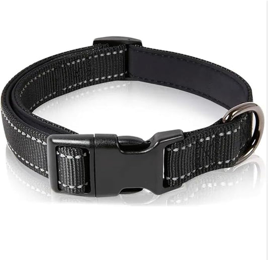 Reflective Dog Collar,Soft Neoprene Padded Breathable Nylon Pet Collar Adjustable