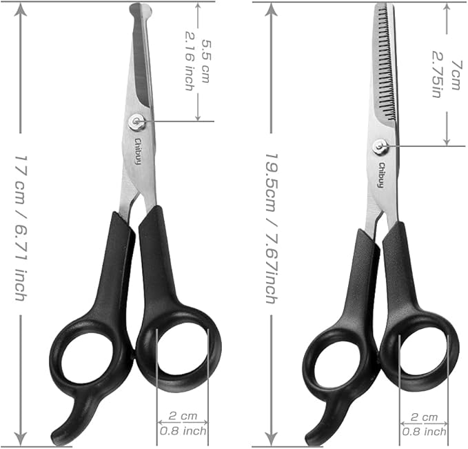 Professional Pets Grooming Scissors Set Stainless Steel Dog Eye scissors Thinning Shears for Dogs and Cats, Home pet grooming Tool kit 5 Ink