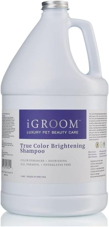 iGroom True Color Dog Shampoo, Luxury Pet Beauty Care, Enhance and Restore Natural Coat Color, Add Moisture, Made in USA, 1 gal