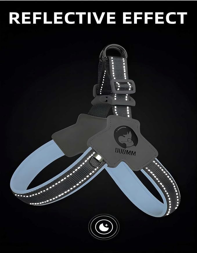 Pet Dog Cat Harness, Pet Harness with Leash Set, Adjustable Puppy Harness Comfortable Reflective Easy Control Dog with Leather Leash, No-Pull No Choke Pet Harness for Training Walking