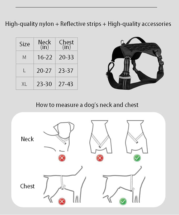 Tactical Dog Adjustable Training Harness Dog Saddle Bag Backpack Vest with Handle Military No Pull Dog Harness for Small Medium Large Dogs (XL, Khaki)