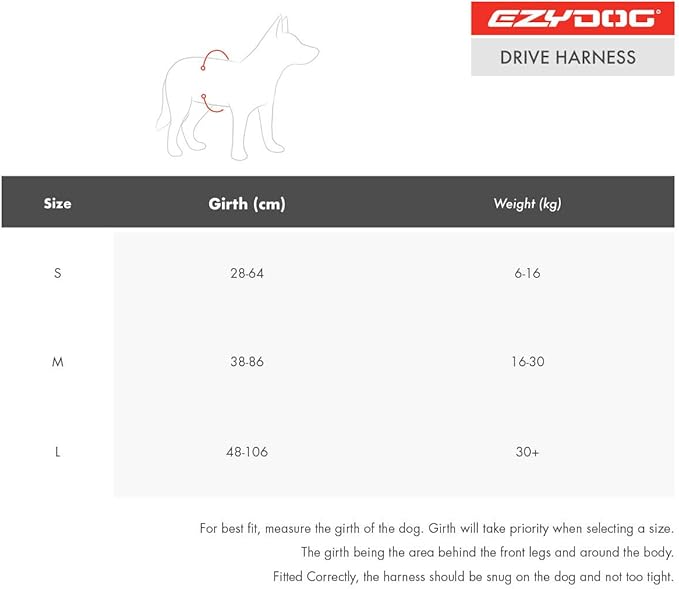 EzyDog Drive Safety Travel Dog Car Harness - Crash Tested US (FMVSS 213) - Premium Vehicle Restraint Vest for Protection and Comfort - Easy One Time Fit and Use with Car Seat Belt (Large)