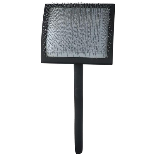 Slicker Brush, Long Pin Brush, Pet Comb, Dematting Tool with Stainless Steel Pins, Large(Black or Purple)(Black)