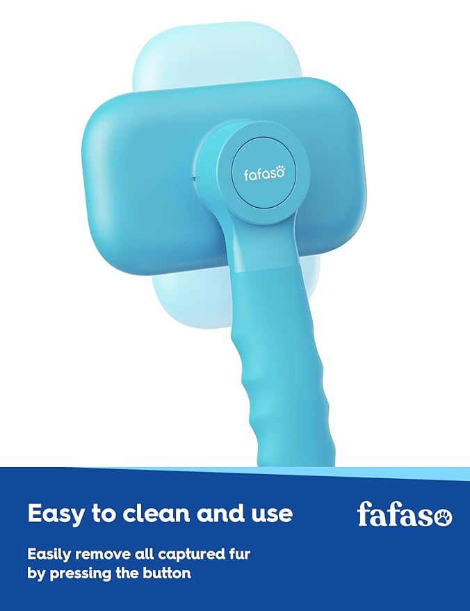 Pet Grooming Brush for Dogs and Cats, Versatile Bathing and Massaging Brush for Short and Long Hair Pets (Sky Blue)