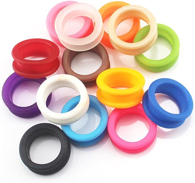 12 Pcs Barber Hairdressing Scissors Pet Scissors Finger Rings Grips Inserts Grooming Shear Thumb Insert for Pet Shears