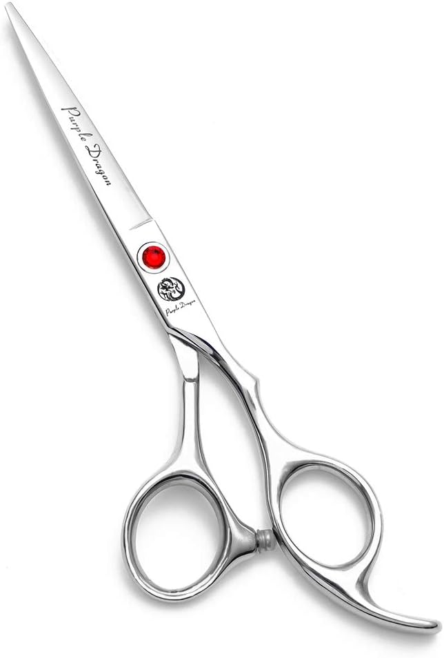Purple Dragon 4“/5"/5.5"/6"/6.5"/7"/7.5"/8"/9"/10" Sharp Edge Salon Hair Cutting Shears - Pet/Dog Grooming Scissors with Bag - Perfect for Barber or Pet Groomer