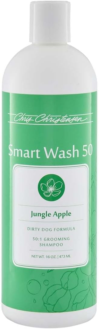 Chris Christensen SmartWash50 Jungle Apple Ultra Concentrated Dog Shampoo, Makes up to 50 Bottles, Groom Like a Professional, Concentrated, Suitable for All Coats, Made in USA, 16oz