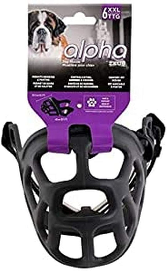 ZEUS Alpha TPR Muzzle for XX-Large Dogs, Comfort Fit Design Prevents Biting, Barking and Chewing, Black